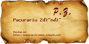 Pacurariu Zénó névjegykártya